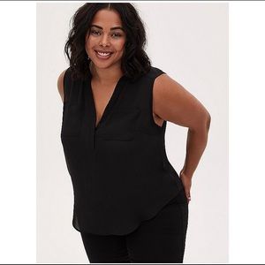 New Torrid Black Harper Georgette Pullover Tank